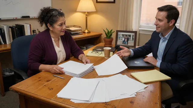 Family reviewing an operating agreement with a consultant
