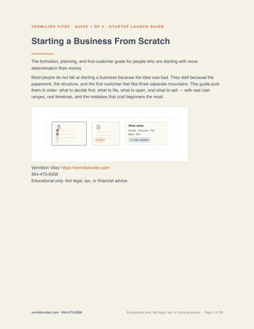 Cover of Guide 1, Starting a Business From Scratch