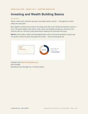 Cover of Guide 4, Investing and Wealth Building Basics